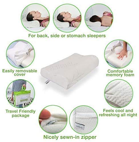 Bamboo Memory Foam Orthopedic Contour Pillow - ComfyPro Canada
