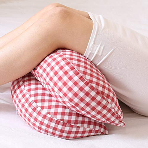 ComfyPro Side Sleeper Pregnancy Wedge Pillow, Cozy Belly and Pregnancy Support Pillow in Rose Pink Check - ComfyPro Canada