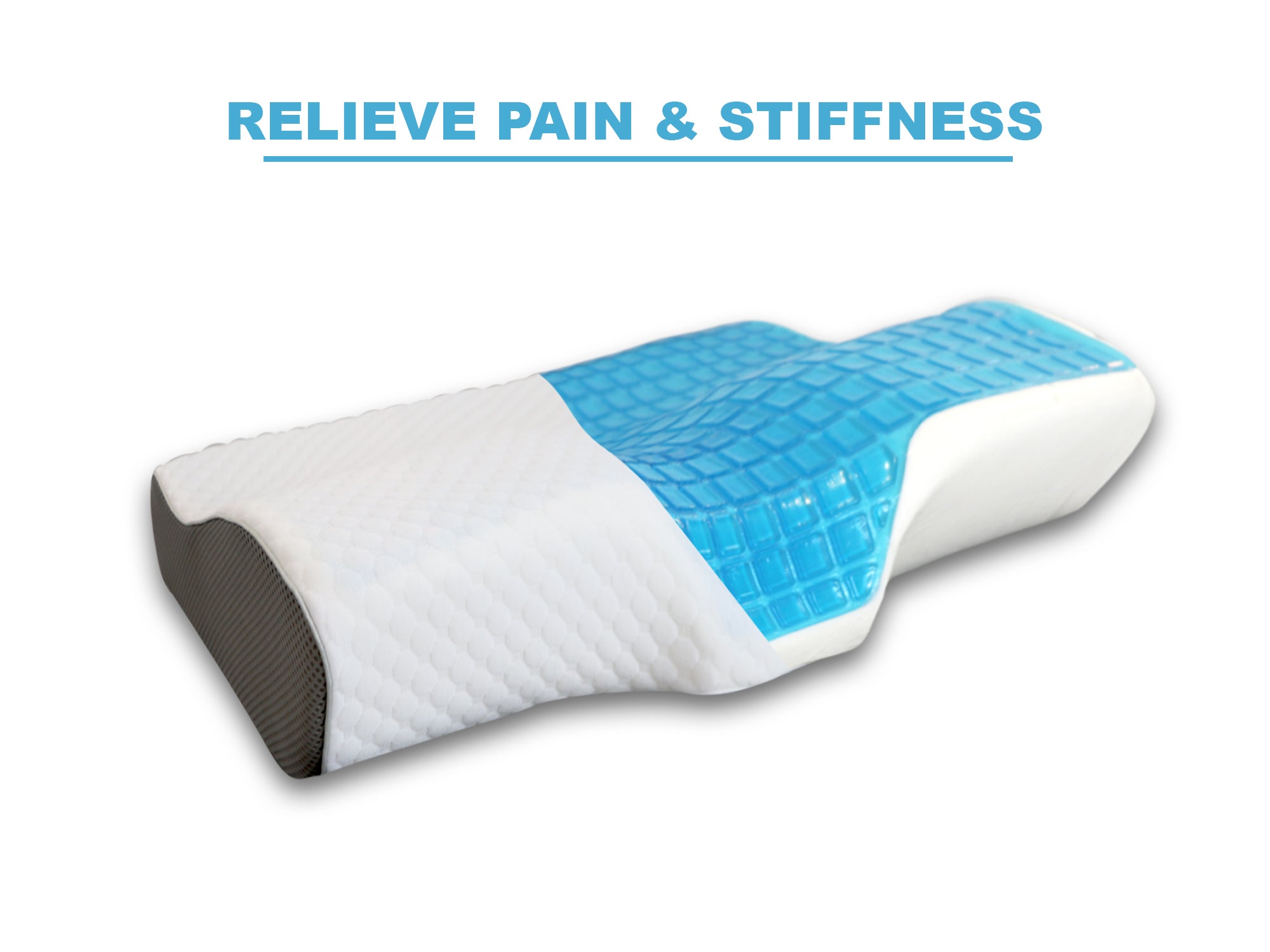 Contoured Orthopaedic Cooling Gel Memory Foam Pillow for Posture Correction, Back and Neck Pain - ComfyPro Canada