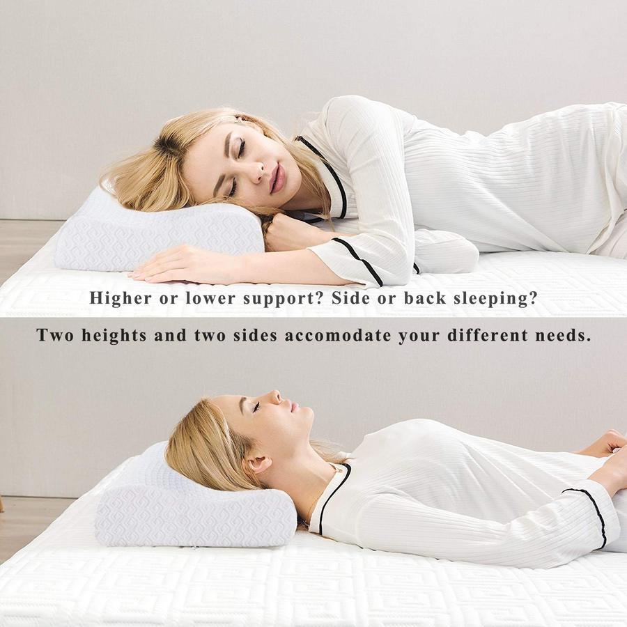 Contoured Orthopaedic Cooling Gel Memory Foam Pillow for Posture Correction, Back and Neck Pain - ComfyPro Canada