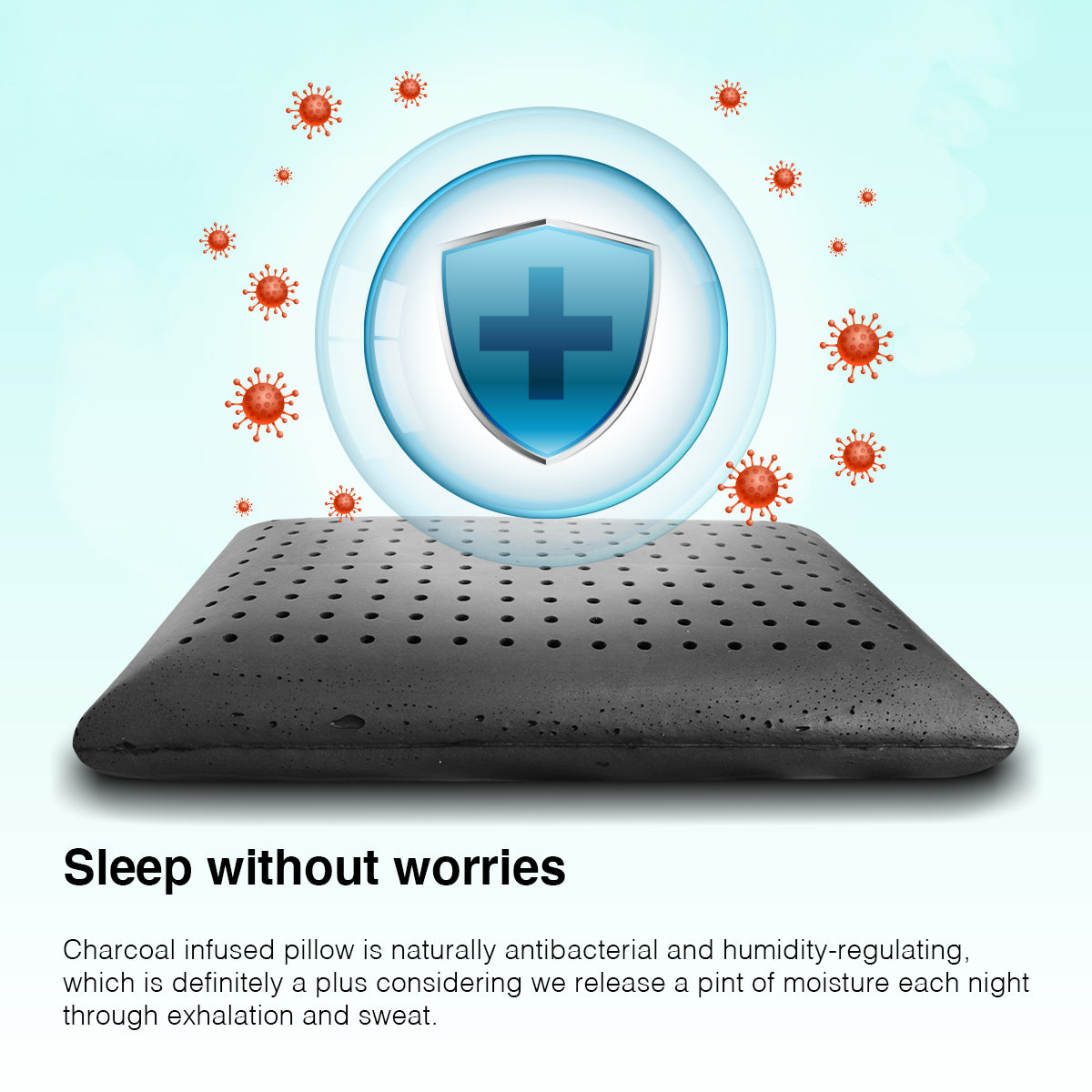 Charcoal Infused Memory Foam Pillow with Ultra-Soft Bamboo Cover - ComfyPro Canada