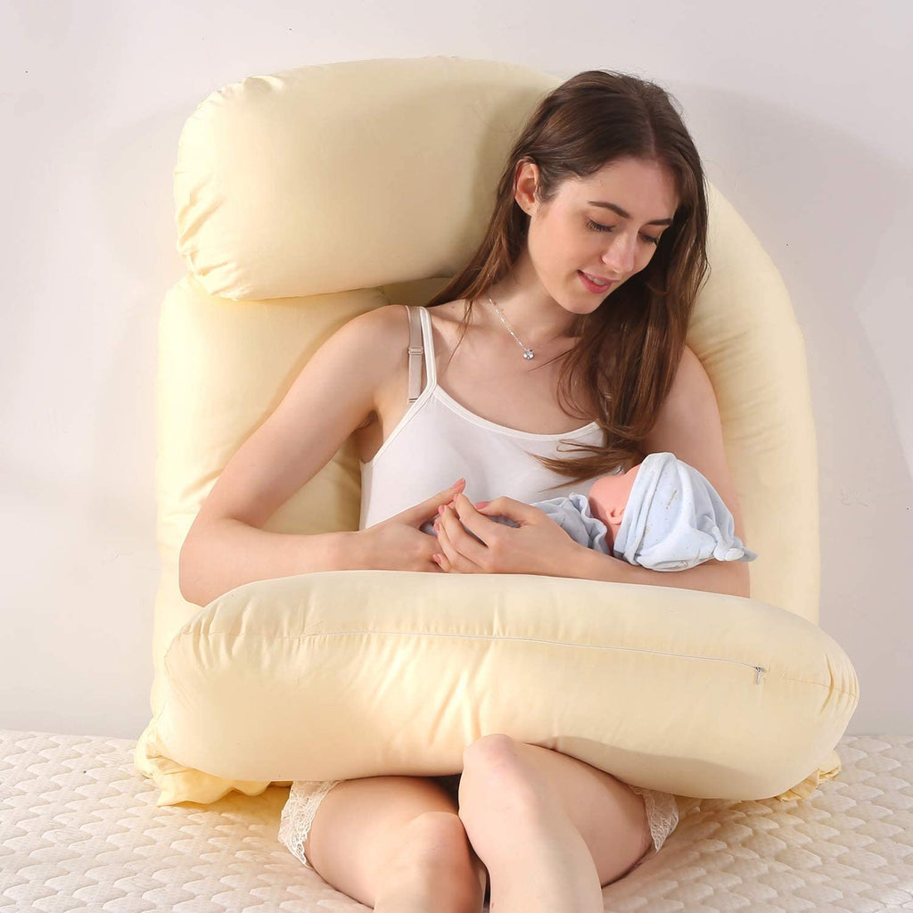 Pink G-Shaped Pregnancy Pillow Full Body Maternity Pillow - ComfyPro Canada