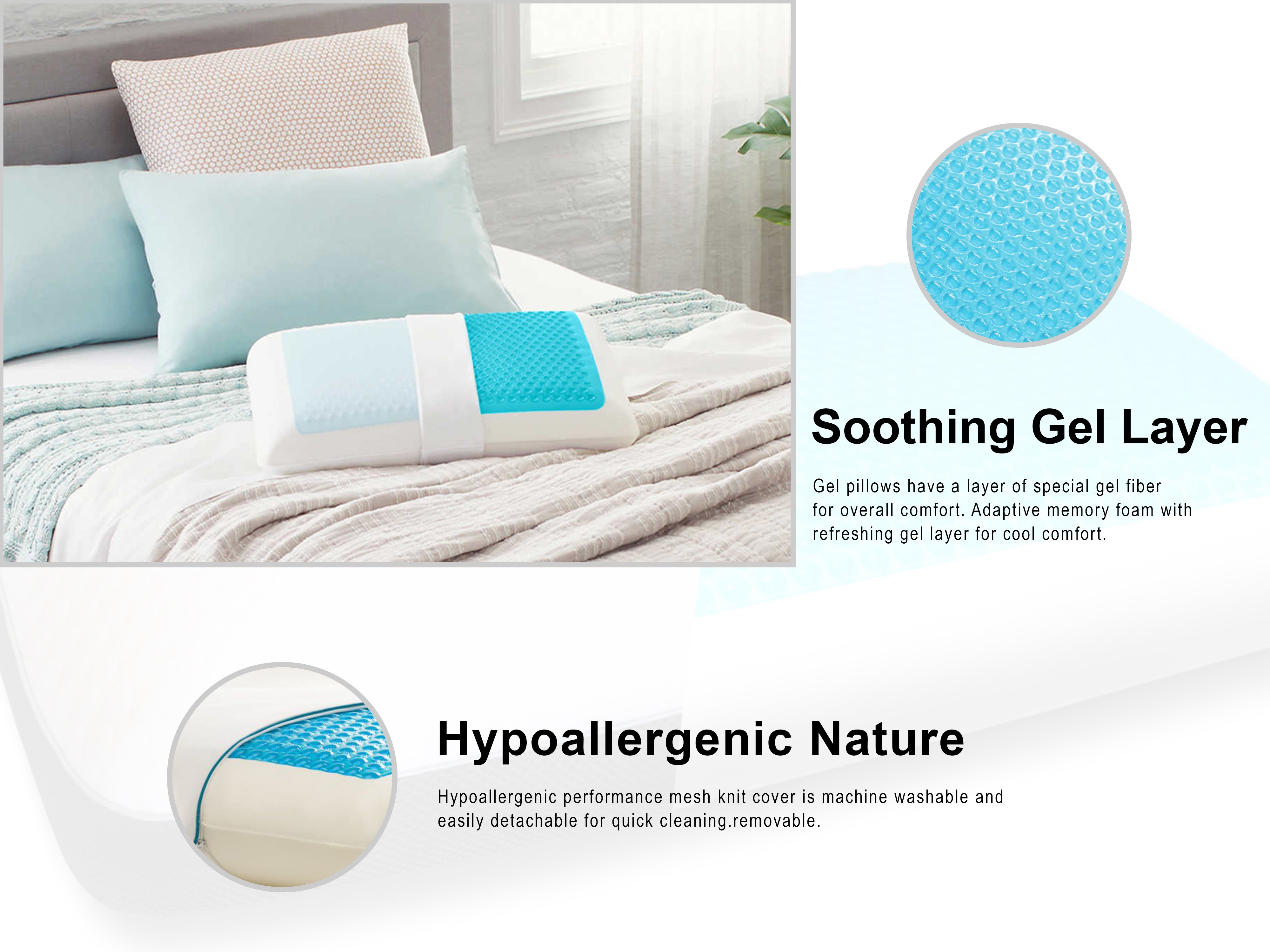 Cooling Gel Memory Foam Pillow ComfyPro Canada