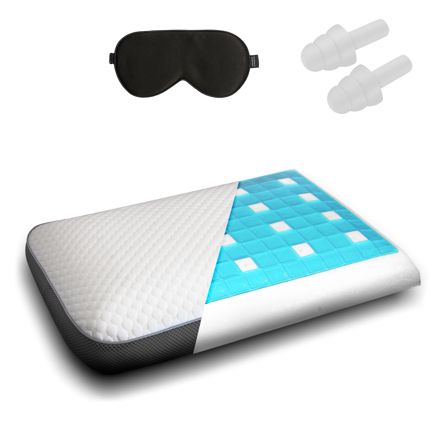 Wave Cooling Gel Memory Foam Pillow with Cover - ComfyPro Canada